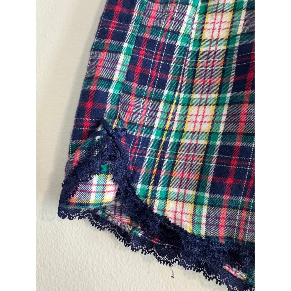 Victoria's Secret Plaid Pajama Shorts Womens S Lace Trim Lounge Cottagecore - Picture 2 of 4